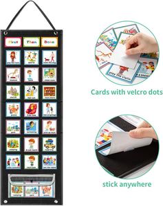 Juguete Educativo para Niños, Tabla de Tareas Visual, Tabla de Rutinas de Fieltro, Material Escolar para Niños Pequeños, 42x12.8 Pulgadas, Personalizable - Product Image 2