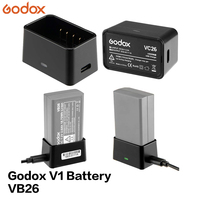 Godox Flash V1 Chargeur VC26 Li-ion Batterie DC 7.2V 3000mAh 21.6Wh VC26 + Batterie type C Chargeur pour Flash V1 Flash Speedlight