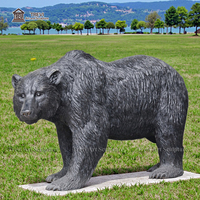 Statues de sculpture d'ours noir en bronze pour l'extérieur de manoir de grande taille
