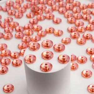 Cuentas de diamantes de imitación de resina epoxi Padparadscha de 5 mm con orificio central para coser, para pulseras de los deseos y accesorios de joyería. - Product Image 1