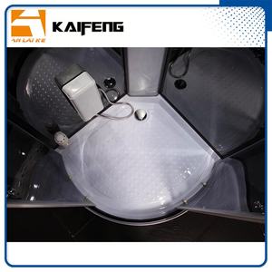 Cabine de douche à vapeur d'angle informatisée bon marché pour salle de bain moderne cadre noir mat verre gris GT0513C - Product Image 3