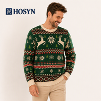 Maßgeschneiderte Vintage-Weihnachtspullover für Erwachsene, Herren und Familien im Partnerlook, dick gestrickt mit Hirschmuster