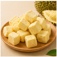 Premium OEM Gefreeze-droogde Durian Monthong Blokjes 100% Natuurlijke Gefreeze-droogde Durian Fruit Snacks Zonder Toegevoegde Suiker Private Label