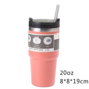 Frasco de vacío portátil de acero inoxidable 304 de doble capa de 20oz, taza y termo para coche para café, fiesta, listo para taza de Bulba fría - Product Image 3