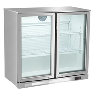 Table de préparation de salades commerciale en acier inoxydable avec réfrigérateur à boissons intégré sous comptoir et vitrine GN