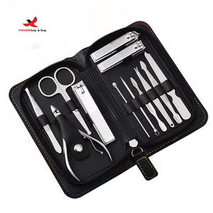 Ensemble de pédicure et de manucure de luxe en acier inoxydable 12 en 1 pour hommes avec sac à fermeture éclair - Kit de soin des ongles durable et portable - Product Image 2