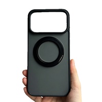 Casing Akrilik Motif Hewan Warna Kontras dengan Dudukan Magnetik Berputar 360 Derajat untuk 18 PM 17 Pro untuk 16 - Pelindung dengan Tekstur Kulit