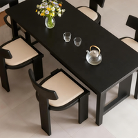 Chaise Wabi Sabi Chaises de salle à manger rembourrées en bois noir Chaise d'appoint minimaliste simple Chaise de restaurant