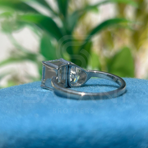 Pear And Emerald Two <b>Stone</b> Toi Et Moi Moissanite Ring Elegant Wedding Anniversary Gift For Wife Romantic Fine Jewelry Design - Product Image 3