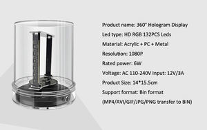 工場直販 3D AIR <span class=keywords><strong>Bluetooth</strong></span> Wi-Fi 360度 デスクトップ ホログラフィック ディスプレイ 3D 16G 円筒形 その他 広告機器 - Product Image 5