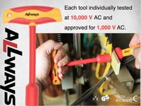 ALLWAYSTOOLS 1000v Clé à écrou isolée à poignée en T Outils à main professionnels VDE avec support OEM Système de mesure métrique