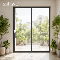 Porte coulissante en aluminium sur mesure SUNGYE, hautement classée, double vitrage, résistante aux ouragans, pour balcon