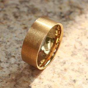 Gostar <strong>Titanium</strong> Steel Flat Gold Plated <strong>Men's</strong> Bands 4-8MM Simple Hip Hop Style <strong>Men</strong> Inlay <strong>Rings</strong> Shell Jewelry <strong>Ring</strong> - Product Image 1