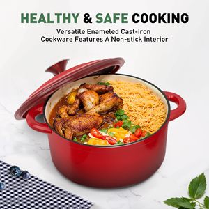 Bộ nồi chảo LOVFE 7 món bằng gang tráng men không độc hại, gồm nồi, chảo, chảo rán, chảo nướng - Product Image 4