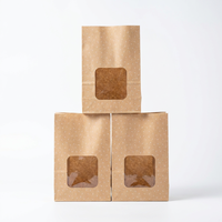 Sachets personnalisés avec logo et fenêtre transparente, sacs à pain en papier kraft avec fenêtre, emballages pour biscuits et chocolats