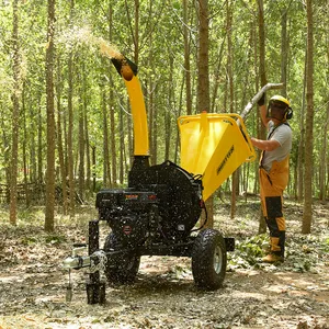 AUSTTER Autocontenido 15Hp Procesador de leña astilladora de madera para granja forestal