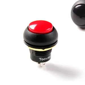 Factory hot selling 12mm plastic Waterproof 2 PIN Momentary Red color Push Button Switch