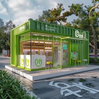 Maison conteneur pliable de 10 pieds ou 20 pieds, préfabriquée et modulaire, idéale pour café, kiosque ou restaurant, à vendre