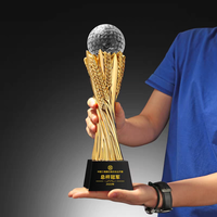 Trophée de golf en métal personnalisé en gros, trophée de luxe en métal pour tournoi de golf, récompense pour le vainqueur