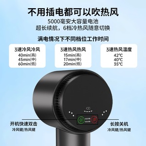 P30 Wireless Hair Dryer DC Motor Battery Powered Compact Travel Grade With Concentrator And Diffuser Nozzles - Product Image 5
