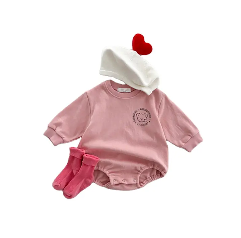 Vente en gros à bas prix de barboteuses en coton pour bébé vêtements simples pour bébé barboteuses pour bébé avec impression d'ours