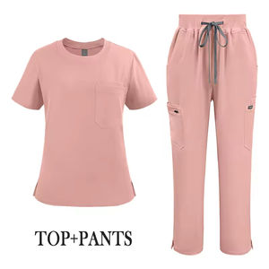 Conjunto <span class=keywords><strong>de</strong></span> Uniforme Médico <span class=keywords><strong>de</strong></span> 2 Piezas con Pantalones Jogger y Bolsillo Cargo, Estilo Casual para Hospital Veterinario, Uniformes <span class=keywords><strong>de</strong></span> Enfermería para Mujer - Product Image 4