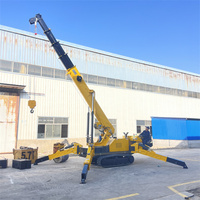 Mini-grue araignée de 5 tonnes en stock, 360° °   Rotation complète pour mur rideau de centre commercial, télécommande sans fil proportionnelle et fluide