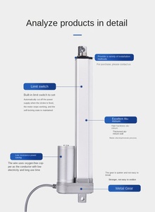 Actionneur linéaire électrique à charge lourde DC 12V 24V 2000N, moteur linéaire, course de <span class=keywords><strong>d</strong></span>éplacement 50mm 100mm 200mm 500mm - Product Image 4