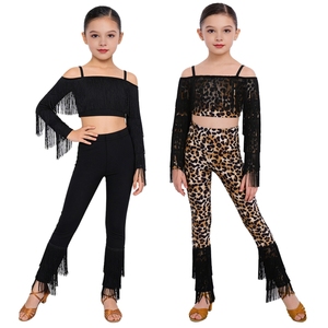 6-16 Kids Girls <b>Dance</b> Costumes Contemporary Lyrical Latin <b>Dance</b> Outfit Crop Top With <b>Pants</b> Set For Stage Performance Competition - Product Image 1