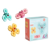 Jouets de bain pour bébé Portable Early Learning Trois pièces Baby Spinner Toy avec ventouse pour bébé Jouets