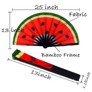2022 Factory Wholesale Custom LOGO Printing Bamboo <b>Large</b> Handheld <b>Fan</b> Rave Handfan - Product Image 3