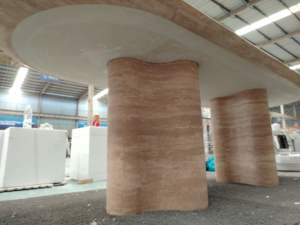 SH STONE Diseño personalizado Muebles ovalados Piedra natural Beige Travertino Grandes mesas de comedor de mármol de lujo - Product Image 6