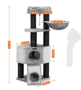 Pet <strong>Cat</strong> Scratching <strong>Tree</strong>, Modern Luxury Scratcher <strong>Cat</strong> Climbing <strong>Tree</strong> <strong>Wood</strong> <strong>Cat</strong> <strong>Tree</strong> with Scratching Posts - Product Image 3