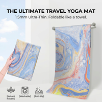 Tapis de yoga pliable de luxe en daim et caoutchouc naturel écologique de 1,5 mm avec sac de transport, antidérapant, pour yoga et pilates, 183 cm/72 po