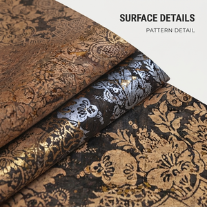 Muestra Gratuita de Papel Tapiz Metálico Decorativo con Diseño Floral Vintage, <span class=keywords><strong>Rollo</strong></span> de Tela de <span class=keywords><strong>Corcho</strong></span> Impresa con Lámina, Revestimiento Acústico para Paredes - Product Image 3