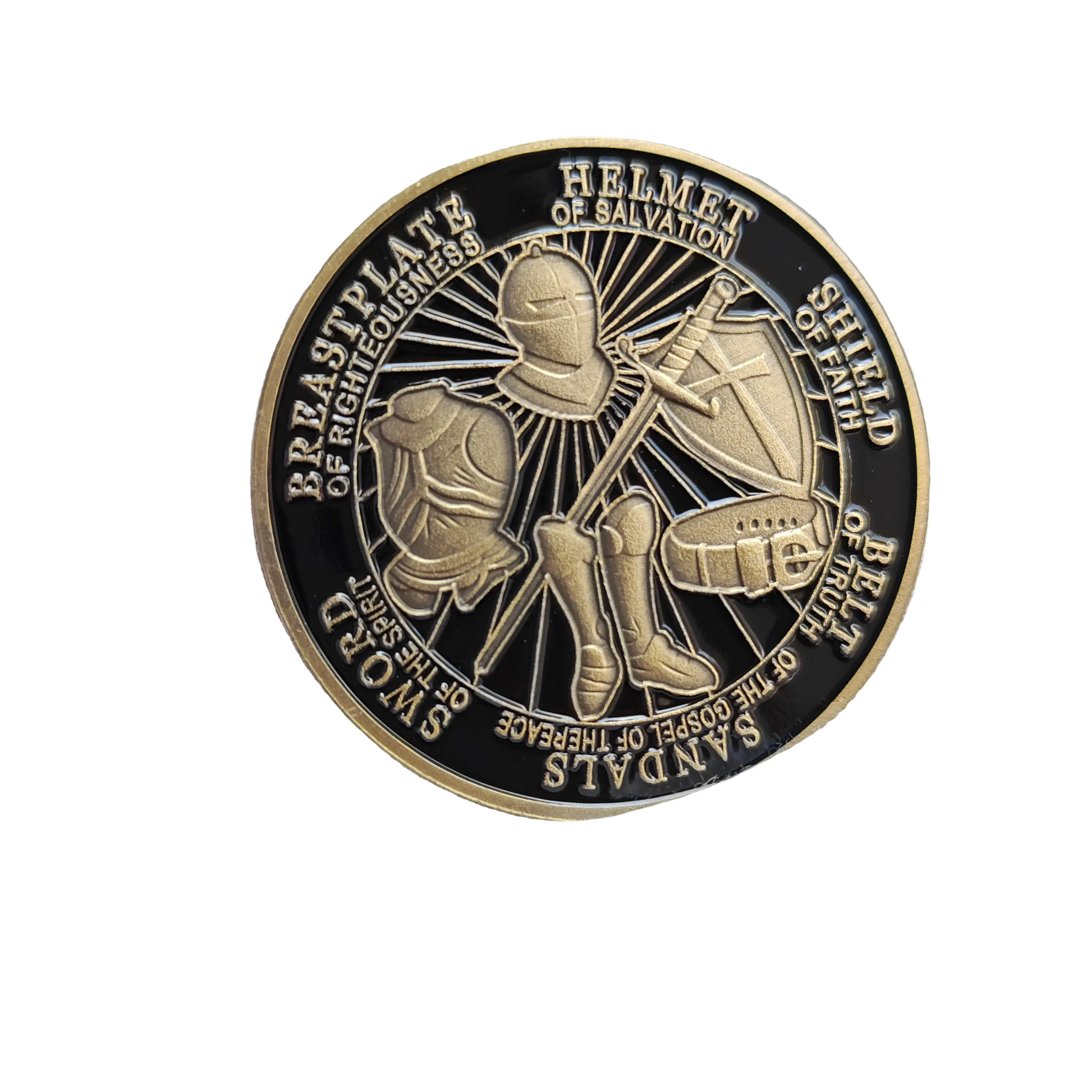Collezione di monete commemorative in bronzo armatura lucida medaglione commemorativo