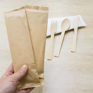 Ensemble de couverts jetables en bambou biodégradable de 170 mm pour mariage, couteau, fourchette, cuillère, vente en gros, respectueux de l'environnement - Product Image 1