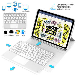 आईपैड प्रो 12.9 इंच के लिए फैक्टरी-बिक्री रूबीड सुरक्षात्मक टीपू वायरलेस टचपैड कीबोर्ड मामला - Product Image 2