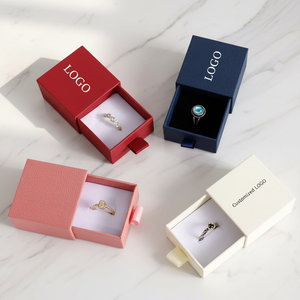 Custom Logo Square Cardboard Drawer for Jewelry Packaging Gift <strong>Boxes</strong>-Necklace Earring <strong>Ring</strong> <strong>Display</strong> <strong>Luxury</strong> Storage - Product Image 1