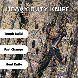 Lames supplémentaires à changement rapide à pression robuste Couteau de chasse en acier damas Poignée en acier inoxydable OEM à chargement automatique non rétractable - Product Image 2