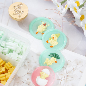 Timbro in rilievo 3D carino piccolo giallo anatra sigillo di cera, logo personalizzabile - Product Image 4