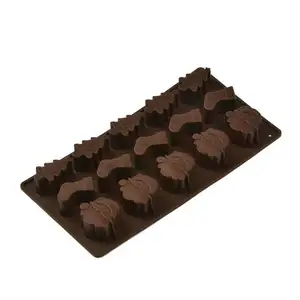 Moule en Silicone de qualité 100%, chaussettes d'arbre de noël, qualité alimentaire, moulage à chocolat