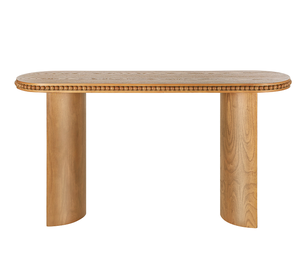 Mesa Consola Vintage de Lujo Mirod con Adornos de Cuentas, Patas Curvas Reversibles, Acabado en Chapa de Madera Sólida, Mesa de Entrada para el Pasillo - Product Image 3