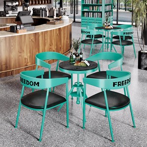 Conjunto de Barra con Estructura de Hierro Resistente y Moderno, Mesa de Diseño Industrial para Uso Comercial, Hogar, Comedor y Exteriores - Product Image 6