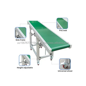 Convoyeur à bande plat industriel pour ligne d'assemblage en atelier, bande transporteuse en PVC antistatique à 2 couches, capacité de charge de 300 kg, CE - Product Image 2
