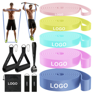 Custom Logo Latex Pull Up Assist Resistance <b>Bands</b> Heavy Duty Cloth Exercise <b>Bands</b> for Gym Training Stretching <b>Workout</b> - Product Image 3
