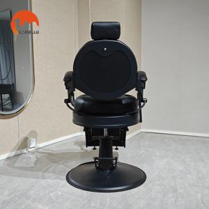 Ghế salon đen cổ điển dành cho tiệm cắt tóc, ghế làm tóc có thể ngả lưng cho khu vực cắt tóc, ghế cắt tóc chịu lực cao dành cho nam giới - Product Image 5