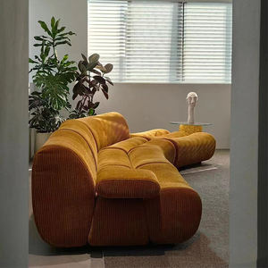 Conjunto de Sofás Curvos de Tela con Forma Semicircular y Relleno de Espuma para Sala de Estar, Villa, Vestíbulo de Hotel - Product Image 3