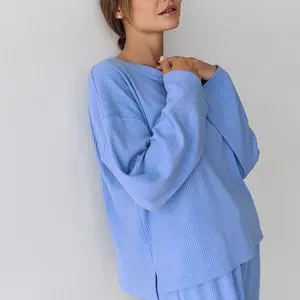 Dikke Warme Sets Slaapwearlounge Mouw Winter Shirt Fleece Thuis Pyjama Koraal
