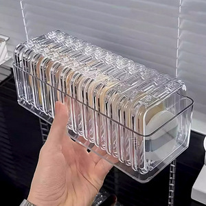 Transparent <b>Makeup</b> Organizer <b>Box</b> With Lid Desktop Storage For Powder Puff Jewelry Bracelet Display Case Eco Friendly - Product Image 1